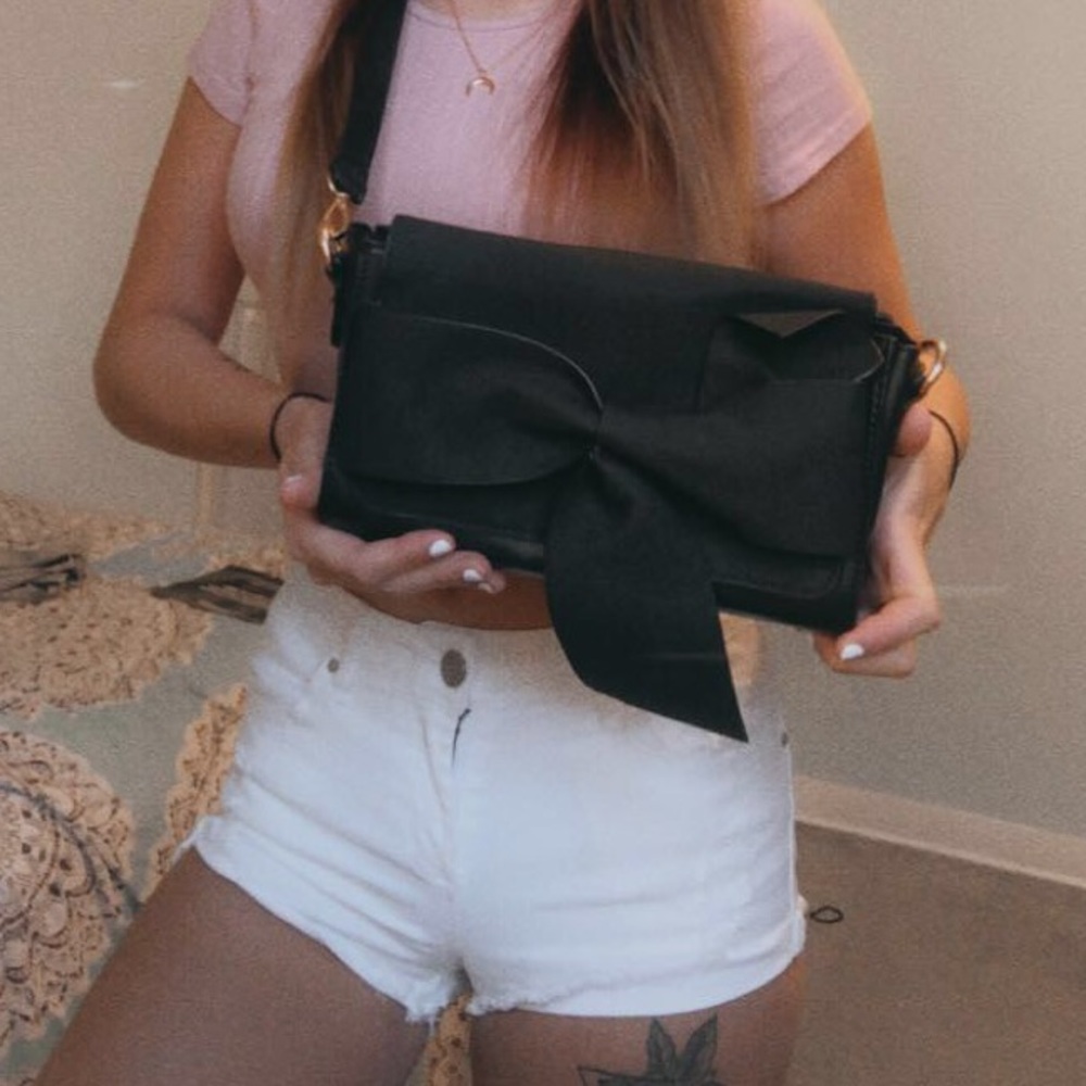 Black ribboned purse